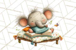 Safari Animals PNG Clipart, Cozy Reading Animals Product Image 5