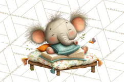 Safari Animals PNG Clipart, Cozy Reading Animals Product Image 5