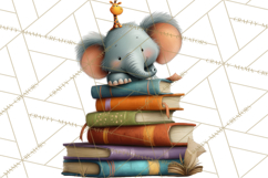 Safari Animals PNG Clipart, Cozy Reading Animals Product Image 2