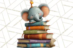 Safari Animals PNG Clipart, Cozy Reading Animals Product Image 2