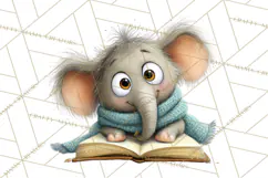 Safari Animals PNG Clipart, Cozy Reading Animals Product Image 3