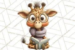 Safari Animals PNG Clipart, Cozy Reading Animals Product Image 4