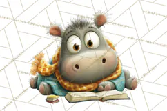 Safari Animals PNG Clipart, Cozy Reading Animals Product Image 5