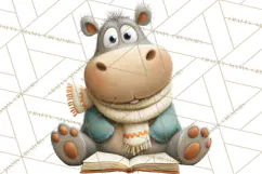 Safari Animals PNG Clipart, Cozy Reading Animals Product Image 2