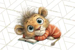 Safari Animals PNG Clipart, Cozy Reading Animals Product Image 2