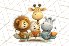 Safari Animals PNG Clipart, Cozy Reading Animals Product Image 4