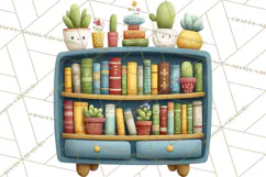 Bookish Cat Clipart, Cozy Reading Cats PNG, Cute Sweater Cat Product Image 5