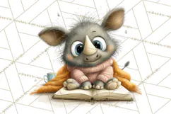 Safari Animals PNG Clipart, Cozy Reading Animals Product Image 2