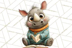 Safari Animals PNG Clipart, Cozy Reading Animals Product Image 4