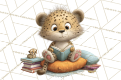 Safari Animals PNG Clipart, Cozy Reading Animals Product Image 5