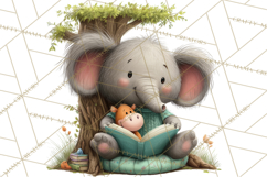 Safari Animals PNG Clipart, Cozy Reading Animals Product Image 2