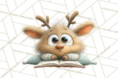 Woodland Animals PNG Clipart, Cozy Reading Animals Product Image 3