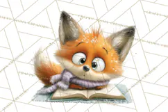 Woodland Animals PNG Clipart, Cozy Reading Animals Product Image 5