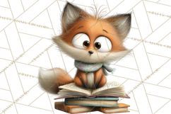 Woodland Animals PNG Clipart, Cozy Reading Animals Product Image 2