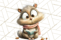 Woodland Animals PNG Clipart, Cozy Reading Animals Product Image 4