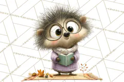 Woodland Animals PNG Clipart, Cozy Reading Animals Product Image 2