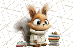 Woodland Animals PNG Clipart, Cozy Reading Animals Product Image 2