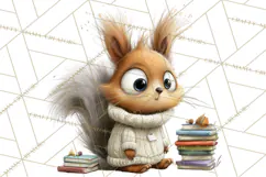 Woodland Animals PNG Clipart, Cozy Reading Animals Product Image 2