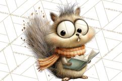 Woodland Animals PNG Clipart, Cozy Reading Animals Product Image 3