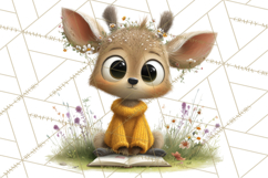 Woodland Animals PNG Clipart, Cozy Reading Animals Product Image 2