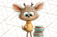 Woodland Animals PNG Clipart, Cozy Reading Animals Product Image 3