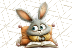 Woodland Animals PNG Clipart, Cozy Reading Animals Product Image 2