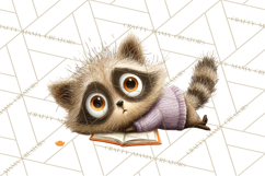 Woodland Animals PNG Clipart, Cozy Reading Animals Product Image 2