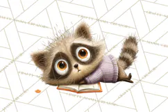 Woodland Animals PNG Clipart, Cozy Reading Animals Product Image 2