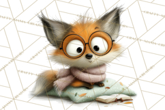 Woodland Animals PNG Clipart, Cozy Reading Animals Product Image 4