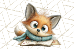 Woodland Animals PNG Clipart, Cozy Reading Animals Product Image 2