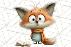 Woodland Animals PNG Clipart, Cozy Reading Animals Product Image 3