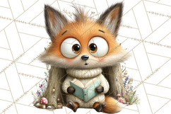 Woodland Animals PNG Clipart, Cozy Reading Animals Product Image 4