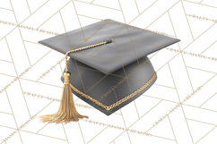 Graduation Cap Clipart PNG, Classic Graduation Hat Tassel Product Image 2