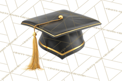 Graduation Cap Clipart PNG, Classic Graduation Hat Tassel Product Image 3