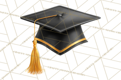 Graduation Cap Clipart PNG, Classic Graduation Hat Tassel Product Image 5