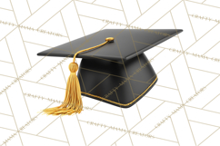 Graduation Cap Clipart PNG, Classic Graduation Hat Tassel Product Image 2