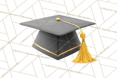 Graduation Cap Clipart PNG, Classic Graduation Hat Tassel Product Image 4