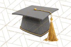Graduation Cap Clipart PNG, Classic Graduation Hat Tassel Product Image 5