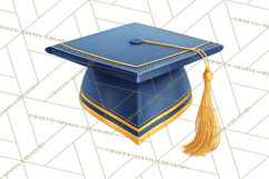 Graduation Cap Clipart PNG, Classic Graduation Hat Tassel Product Image 2