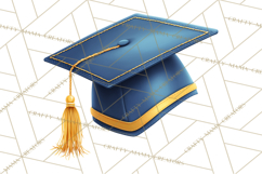 Graduation Cap Clipart PNG, Classic Graduation Hat Tassel Product Image 3