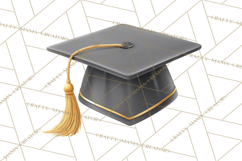 Graduation Cap Clipart PNG, Classic Graduation Hat Tassel Product Image 4
