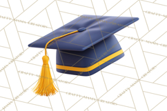 Graduation Cap Clipart PNG, Classic Graduation Hat Tassel Product Image 2