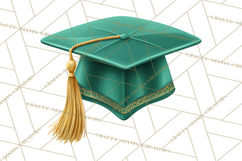 Graduation Cap Clipart PNG, Classic Graduation Hat Tassel Product Image 3