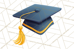 Graduation Cap Clipart PNG, Classic Graduation Hat Tassel Product Image 5