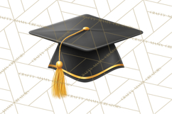 Graduation Cap Clipart PNG, Classic Graduation Hat Tassel Product Image 3