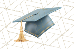 Graduation Cap Clipart PNG, Classic Graduation Hat Tassel Product Image 4