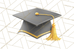 Graduation Cap Clipart PNG, Classic Graduation Hat Tassel Product Image 5