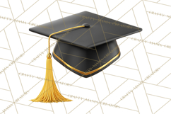 Graduation Cap Clipart PNG, Classic Graduation Hat Tassel Product Image 3