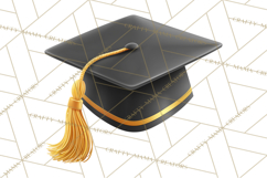 Graduation Cap Clipart PNG, Classic Graduation Hat Tassel Product Image 4