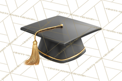 Graduation Cap Clipart PNG, Classic Graduation Hat Tassel Product Image 5